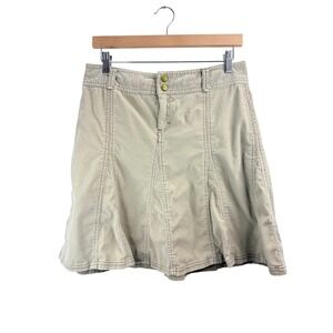 Athleta Khaki Corduroy A Line Flare Skirt Womens No Size Tag Boho Festival Comfy
